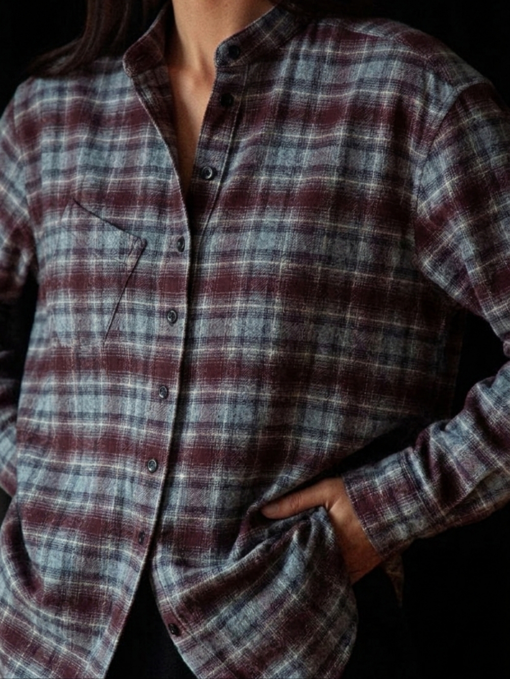 Power of my People POMP Wayward Fit Button Down Shirt Size S 100% Cotton Grunge